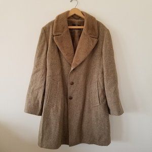 Vintage Zero King 100% Wool Overcoat with Faux Fur Lining Size 46